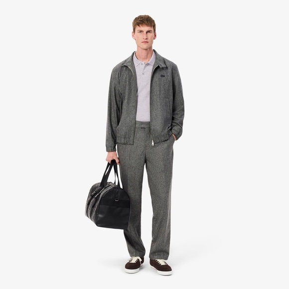 Men’s Lacoste Wool Blend Straight Leg Trouser Pant in Gray, Size 36x32 - Picture 1 of 16